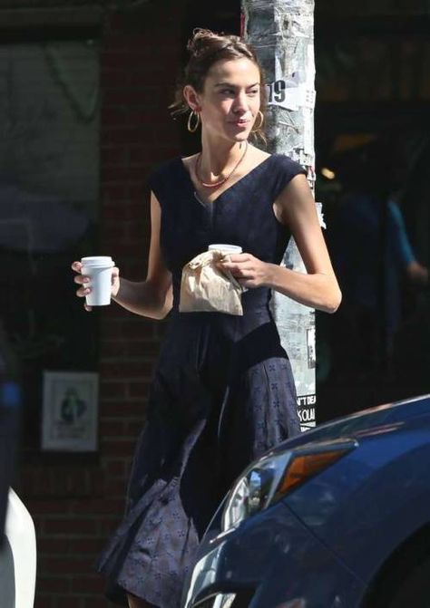 Alexa Chung getting coffee in the East Village, NYC | August 1, 2017 East Village Nyc, Her Outfits, Make Up Inspiration, East Village, August 1, Alexa Chung, Style Hair, The East, Personal Style