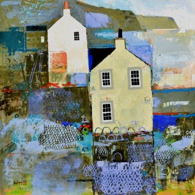 Scottish Painting, Red Rag, Village Art, Abstract Art Images, Cottage Painting, Glasgow School Of Art, Scottish Art, Scottish Artists, Architecture Painting