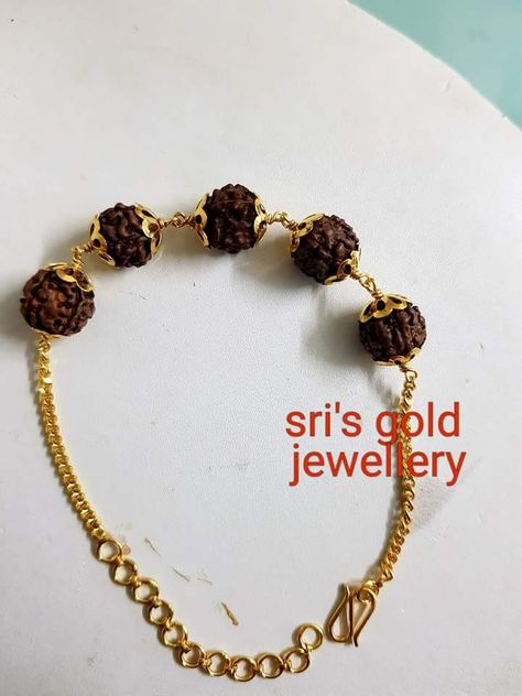 Rudraksha Jewelry For Women Simple, Rudraksh Bracelet For Women, Rudraksha Bracelet Women Gold, Rudraksha Jewelry For Women, Braslate Design, Rudraksha Jewelry, Om Jewelry, Rudraksha Bracelet, Diamond Pendants Designs