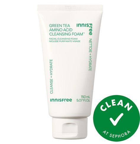 Check out this product at Sephora.com - innisfree Sulfate-Free Green Tea Amino Acid Cleansing Foam - 5.07 oz / 150 ml Skincare Organiser, Hydrating Face Cleanser, Innisfree Green Tea, Acne Cleansers, Whisks, Amino Acid, Sulfate Free, Face Cleanser, Amino Acids