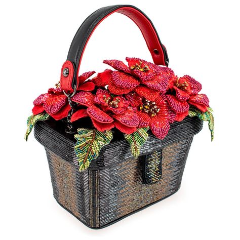 Mary Frances Bags, Mary Frances Handbags, Novelty Handbags, Novelty Purses, Black Basket, Red Blossoms, Mary Frances, Novelty Bags, Best Handbags