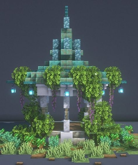 Minecraft Glass Floor Ideas, Cool Minecraft Designs, Minecraft Xp Farm Decoration, Underwater Village Minecraft, Minecraft Centerpiece Ideas In Game, Minecraft Fantasy Decor, Fantasy Build Minecraft, Water Builds Minecraft, Elf Minecraft Builds