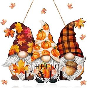 Huwena Hello Fall Welcome Sign for Front Door Decor Gnome Autumn Harvest Maple Leaf Wood Door Hanger for Outdoor Outside Porch Vintage Thanksgiving Rustic Pumpkin Decor for Fall Porch Garden Farmhouse Autumn Door Decorations, Gnome Wreaths, Rustic Pumpkin Decor, Rustic Classroom Decor, Porch Front Door, Welcome Door Sign, Pumpkin Wall, Fall Gnome, Thanksgiving Signs