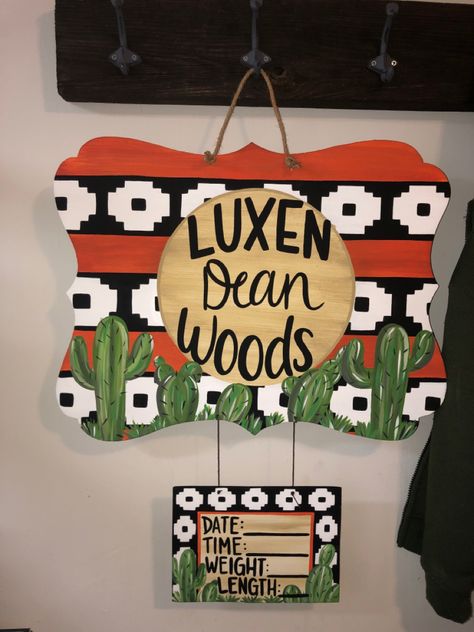 Cow Print Hospital Door Hanger, Bull Skull Hospital Door Hanger, Cactus Door Hanger Baby, Newborn Door Hanger Western, Baby Boy Door Hanger For Hospital Western, Hospital Signs, Hospital Door Hangers, Hospital Door, Baby Door Hangers