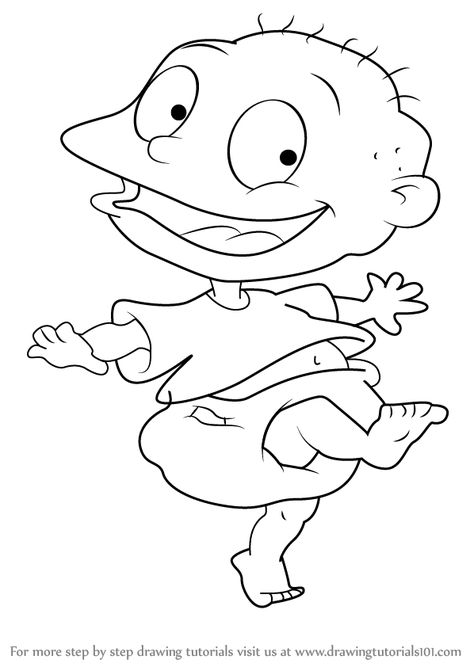 Learn How to Draw Tommy from Rugrats (Rugrats) Step by Step : Drawing Tutorials Rug Rats Drawing, Rugrats Drawings Easy, Rugrats Tattoo Stencil, 90s Cartoons Characters Drawings, Tommy From Rugrats, Rugrats Drawings, Rugrats Art, Rugrats Tattoo, Atrapasueños Tattoo