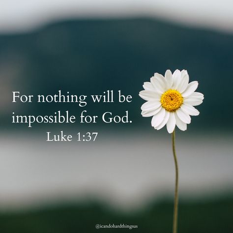 ✨ Friday Inspiration & Motivation ✨ 🌸 Nothing is Impossible with God 🌸 "For nothing will be impossible for God." - Luke 1:37 📖 No matter how daunting the challenges may seem, remember that with faith and perseverance, nothing is beyond the realm of possibility when you have God by your side. Just like the delicate petals of a flower, miracles bloom in the most unexpected places. Trust in His plan and let His love guide you through every obstacle. 🙏💫 Follow along for daily inspirational q... Luke 1:37, Graduation Verses, Trust In His Plan, Nothing Is Impossible With God, Friday Inspiration, Luke 1, Nothing Is Impossible, Graduation Post, By Your Side