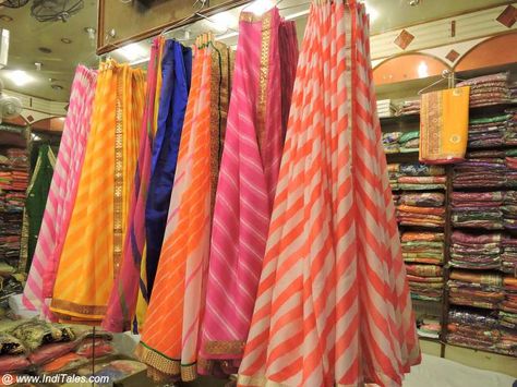 The Lehariya Saris - Must Buy in Jaipur Lehariya Lehenga Designs, Outfits To Wear In Jaipur, Diy Lehenga, Lehariya Saree, Diwali Dress, Jaipur Travel, Kids Indian Wear, Silk Saree Blouse Designs Patterns, Jaipur Jewelry