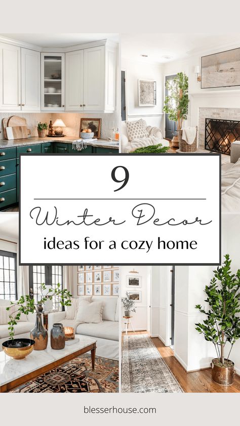 Simple winter decorating ideas to make your home feel cozy and inviting after Christmas to transition into spring. Decorating After Christmas, Simple Winter Decor, Winter Decor Ideas For The Home, Winter Decorating Ideas, Decor After Christmas, Home In Winter, Winter Decor Ideas, Seasonal Affective, Winter Decorating