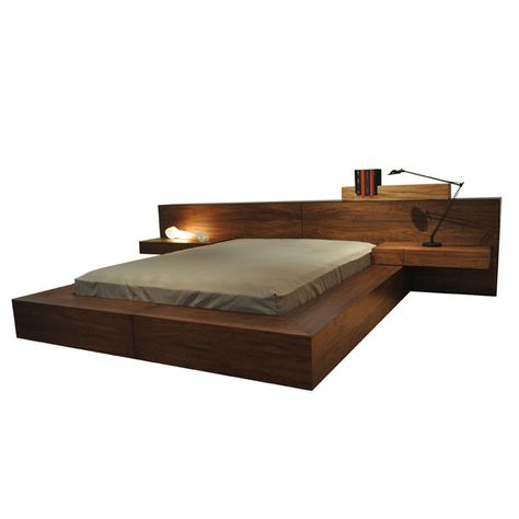 De Stijl Bed by Jorge L. Cruzata for Siglo Moderno USA Circa 21st century De Stijl bed from the in house siglo moderno furniture collection The S+M Collection. This bed is inspired by the De Stijl Dutch art movement. It is available in Cal King, King, Queen, and Full. Available in various wood veneers. The bed illustrated is a queen size with walnut veneer and oil rubbed bronze detail. Custom options available. Man Bed, Timber Bed, Beautiful Bed Designs, Frame Bed, Solid Bed, Diy Platform Bed, Dutch Art, Bed Platform, High Beds