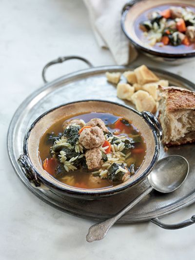 Wedding-soup-450 Turkey Italian Wedding Soup, Giada Italian Wedding Soup, Lidia Bastianich Recipes, Chicken Meatball Italian Wedding Soup, Skinnytaste Italian Wedding Soup, East Side Mario’s Italian Wedding Soup, Wedding Soup Recipe, Chefs Recipes, Italian Weddings