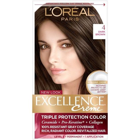 L'oreal Paris Excellence Triple Protection Permanent Hair Color - 6.3 Fl Oz : Target Loreal Cream, Loreal Hair Color Chart, Gray Hair Coverage, Hair Color Dark Brown, Loreal Hair Color, Loreal Hair, Grey Hair Coverage, Black Hair Dye, At Home Hair Color