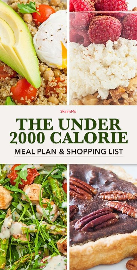 The Under 2000 Calorie Meal Plan 2000 Calorie Meal Plan, Meal Plan Shopping List, 200 Calorie, Cucumber Diet, Daily Meal Plan, Best Fat Burning Foods, Calorie Meal Plan, Ketogenic Diet Meal Plan, Ketogenic Diet Plan