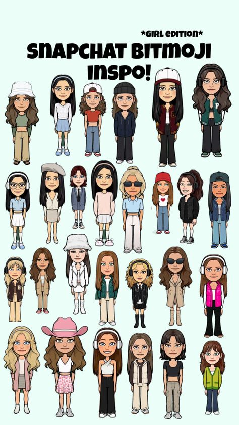 #snapchat #outfit #avatar Outfit Ideas Indie, Fall Bitmoji Outfits, Pretty Bitmoji Ideas, Bitmoji Outfits Baddie, Cute Snapchat Bitmoji Ideas, Emoji Clothes, Snapchat Avatar, Snapchat Bitmoji, Bff Matching Outfits