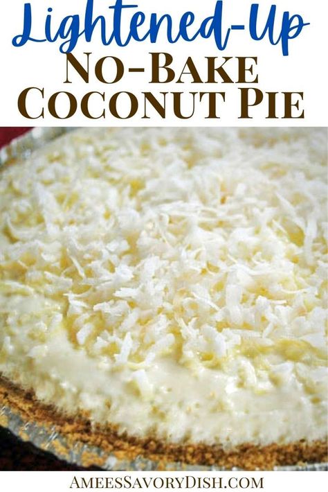 Ww Deserts, Coconut Cream Pie Easy, Cream Cheese Pie Recipes, French Coconut Pie, Coconut Pie Recipe, Sugar Free Pie, Sugar Free Vanilla Pudding, Healthy Cream Cheese, Vanilla Sheet Cakes