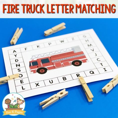 Fire Safety Letter Activities, Fire Safety Centers Preschool, Fire Safety Small Group Activities, Fire Safety Literacy Activities Preschool, Fire Truck Preschool Activities, Firesafety Week, Truck Activities, Preschool Movement Activities, Preschool Weekly Themes