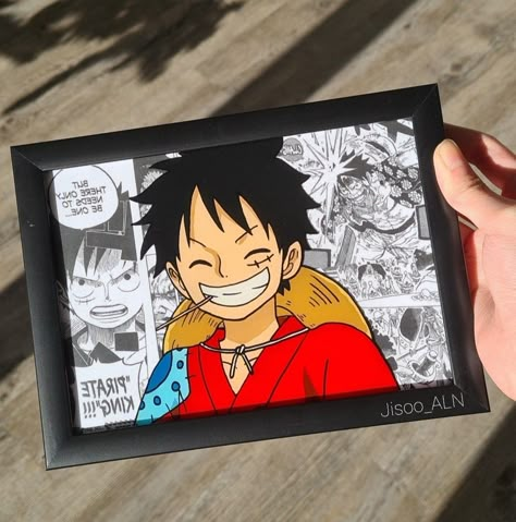 Luffy Glass Painting, One Piece Glass Painting, Luffy Painting, Glass Painting Ideas, Images Pop Art, Reverse Glass Painting, Anime Canvas Painting, Photo Manga, Painting Anime