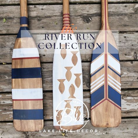 Hand Painted Paddles, Custom Designs, Cottage and Home Decor, - Etsy Paddle Board Decor, Oars On Wall Decor Ideas, Water Ski Decor Ideas, Decorative Canoe Paddles, Painted Oars Paddles, Water Ski Decor, Canoe Paddle Art, Canoe Paddle Decor, Paddle Designs