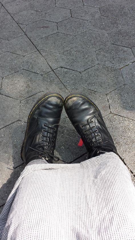 Taking my vintage Doc Martens out for a walk @ Universal City Walk.... this is what 25 yrs old Docs look like. :-) Old Doc Martens, Vintage Doc Martens, Universal City Walk, Doc Martens, Dr. Martens Boots, Dr. Martens, A Walk, Eden, Combat Boots