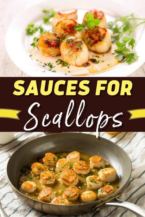 For a meal you won't forget, try these irresistible sauces for scallops! From garlic butter to lemon caper to sweet sesame, each sauce is the perfect complement to scallops. Scallops Sauce Recipe, Sauce For Scallops, Garlic Scallops Recipe, Best Scallop Recipe, Shrimp Sauce Recipes, Scallop Recipes Pasta, Easy Scallop Recipes, Asparagus Sauce, Best Sauces