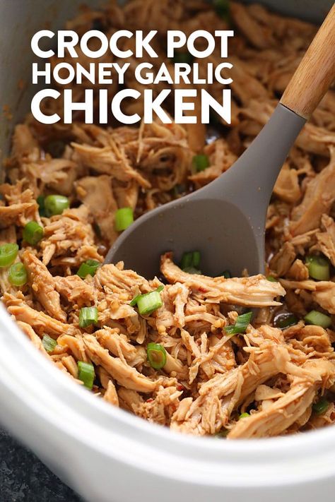 Our Crock Pot Honey Garlic Chicken is perfect for any weeknight meal, is kid-friendly, and made with only 5 ingredients! So? Make your grocery list, head to the store, and cook up this amazing slow cooker honey garlic chicken. Kid Friendly Crockpot Meals, Kid Friendly Crockpot Recipes, Slow Cooker Honey Garlic Chicken, Teriyaki Chicken Crock Pot, Chicken Breast Crockpot Recipes, Crockpot Chicken Breast, Easy Crockpot Dinners, Chicken Slow Cooker Recipes, Honey Garlic Chicken