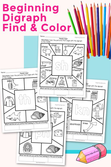 Free Digraph Worksheets, Digraphs Activities Kindergarten, First Grade Digraphs, Blends And Digraphs Games, Diagraphs And Blends Worksheets Free, Wh Digraph Worksheets Free, Th Digraph Worksheet, Digraphs Kindergarten Free, Diagraph Activities Kindergarten