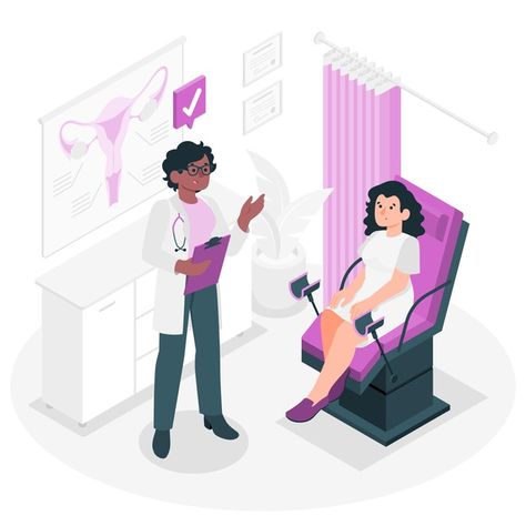 Gynecology consultation concept illustra... | Free Vector #Freepik #freevector Doctor Patient, Woman Doctor, Period Humor, Png Illustration, Medical Health, Isometric Illustration, Concept Illustration, Instagram Frame Template, Aesthetic Template