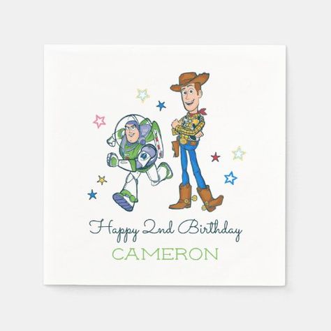 Two Infinity And Beyond Birthday, Beyond Birthday, Friendship Adventure, Woody Birthday, Toy Story Movie, Toy Story Theme, Toy Story Characters, Story Birthday, Birthday Napkins