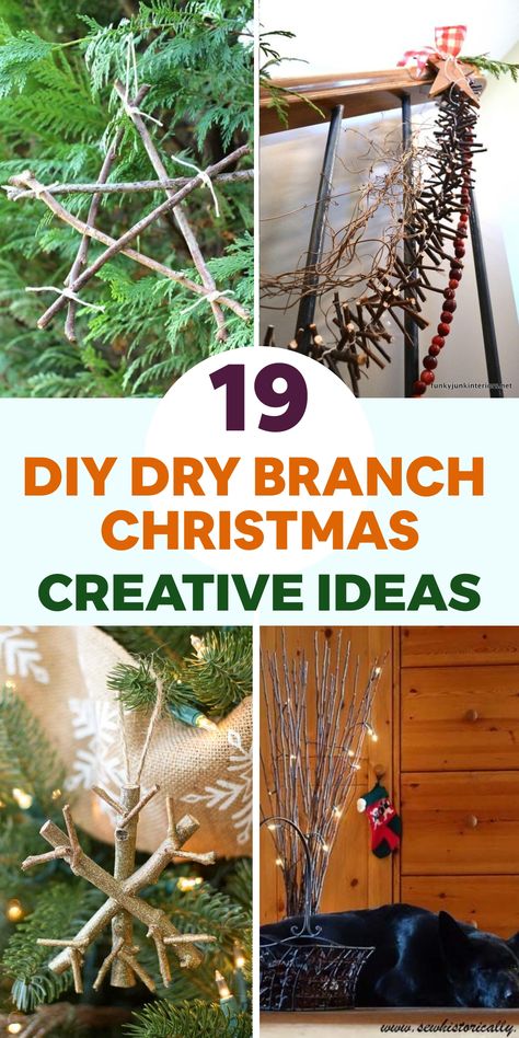 Create a cozy and charming holiday ambiance with these whimsical DIY Dry Branch Christmas decor ideas. Elevate your seasonal decorations by incorporating natural elements like branches, pine cones, and berries into your home decor. From a rustic garland to a woodland-inspired wreath, infuse your space with nature's beauty this holiday season. Personalize your Christmas tree with adorable ornaments crafted from small branch slices for a unique touch. Branch Christmas Decor, Woodland Christmas Ornaments, Rustic Garland, Woodland Christmas Decor, Twig Christmas Tree, Woodland Wonderland, Woodland Ornaments, Twig Lights, Tree Branch Decor