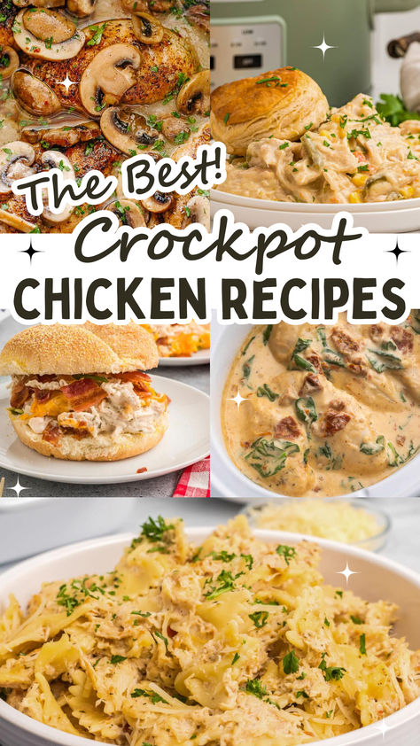 In this recipe round-up, we have curated a collection of mouth-watering crockpot chicken recipes that are sure to please everyone at the dinner table. Whether you are looking for a quick weeknight dinner or a hearty meal for a special occasion, these recipes are sure to impress. From classic favorites like chicken and dumplings to spicy dishes like buffalo chicken chili, there is something for everyone in this collection Crockpot Chicken For Two, Recipes With Chicken Crockpot, Potluck Chicken Recipes Crock Pots, Crockpot Meals With Rotisserie Chicken, Crockpot Recipes With Rotisserie Chicken, Crockpot Rotisserie Chicken Recipes, Glazed Chicken Recipes, Shredded Chicken Crockpot Recipes, Crockpot Recipes With Chicken