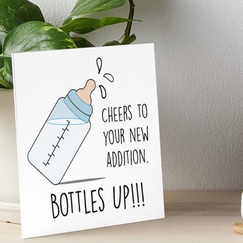 Professionally printed on firm, textured mat boards perfect for desks and shelves. Supplied with 3M velcro dots to easily affix to walls. Available in standard sizes. Bottoms Up takes on a whole new meaning when having a baby!!! Congratulate the new parents with this funny pregnancy slogan. This expecting parent card is sure to give them a chuckle:) Pregnancy Wishes Congratulations, Congrats On Pregnancy, Congratulations To New Parents, Congrats On Baby, Cards For New Parents, Congratulations On Baby, Congrats On New Baby, Congratulations Pregnancy, Pregnancy Congratulations Card