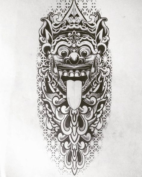 Rangda mask design ready for a tattoo starting soon.. few minor changes left.. #rangda #balimask #design #custom #mask #tattooart… Bali Mask Tattoo, Balinese Tattoo Design, Barong Tattoo, Maa Tattoo Designs, Balinese Tattoo, Bali Tattoo, Custom Mask, Devil Mask, Throat Tattoo