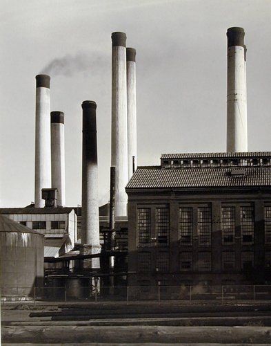 Untitled (Electric Power Plant, New Bedford, Massachusetts) Charles Sheeler Charles Sheeler, Bedford Massachusetts, Industrial Paintings, Industrial Architecture, San Francisco Museums, New Bedford, Industrial Photography, Best B, Industrial Art