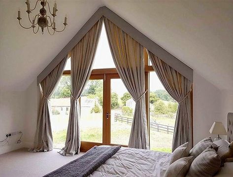 Apex Curtains, Angled Ceilings, Classic Window, Window Sills, Seattle Homes, Interior Design School, Luxury Curtains, Bedroom Window, Cool Curtains