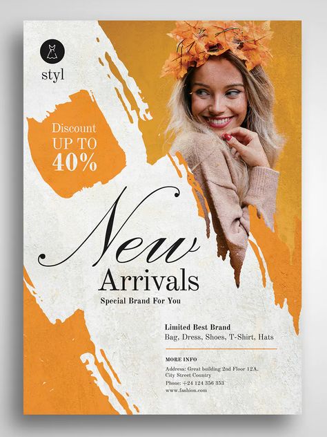 Trend Fashion Flyer Design PSD Fashion Flyer Design, Fashion Flyer, Make A Flyer, Men's Business Outfits, Viking Woman, Flyer Layout, Flyer Design Templates, Business Idea, Trend Fashion