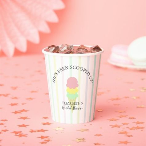 Scooped Up Bridal Shower Theme, Scoop Ice Cream, Baby Shower Items, Amazing Showers, Here's The Scoop, Summer Bridal Showers, Summer Ice Cream, Summer Baby Shower, Bridal Shower Food