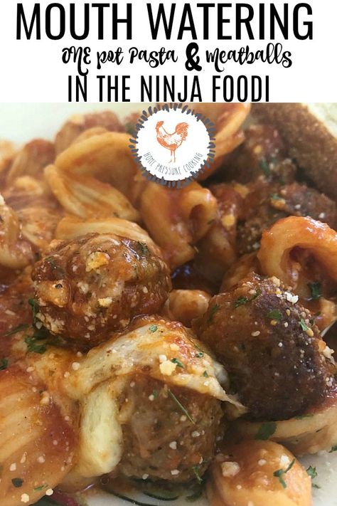 How to make Pasta and Meatballs in the Ninja Foodi - Home Pressure Cooking Ninja Airfryer, Pasta And Meatballs, Pasta Meatballs, Ninja Cooking System, Ninja Cooking System Recipes, Ninja Kitchen, Make Pasta, Ninja Recipes, Insta Pot