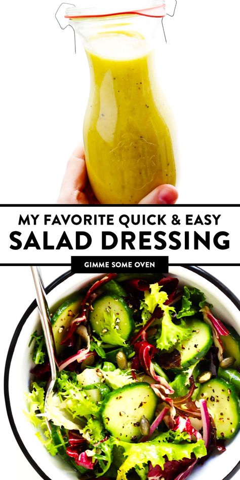 Everyday Salad, Basic Salad, Healthy Dressing Recipes, Vinaigrette Dressing Recipe, Healthy Dressing, Salad Dressing Recipes Healthy, Salad Dressing Recipe, Easy Salad Dressing, Salad Dressing Recipes Homemade