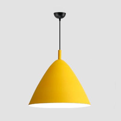 This product is a pendant light fixture that is pyramid-shaped and made from aluminum. It is available in three sizes - 10.5", 13", or 16" - and comes in a variety of colors including pink, yellow, blue, or green. The light fixture has a modern style and is designed for indoor use. It is compatible with LED, incandescent, or fluorescent bulbs and has a voltage of 110V-120V or 220V-240V. The size of this product is 10.5"x13"x16". The fixture width is 10.5", 13", and 16". The bulb is not included Pendant Fixture, Hanging Fixture, Decor Essentials, Hanging Light, Chandelier Pendant Lights, Modern Materials, Candy Colors, One Light, Light Table