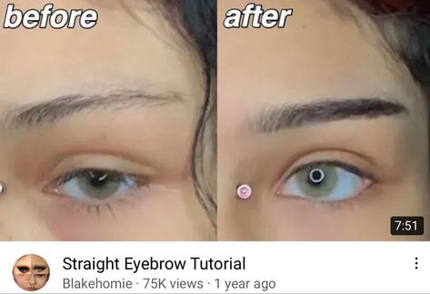 Straight Across Eyebrows, Eyebrow Straight Tutorial, Strait Eyebrows, How To Make Eyebrows Straight, How To Straight Eyebrows, Eyebrow Shaping Straight, How To Pluck Straight Eyebrows, How To Make Your Eyebrows Straight, Straight Eyebrows How To Shape