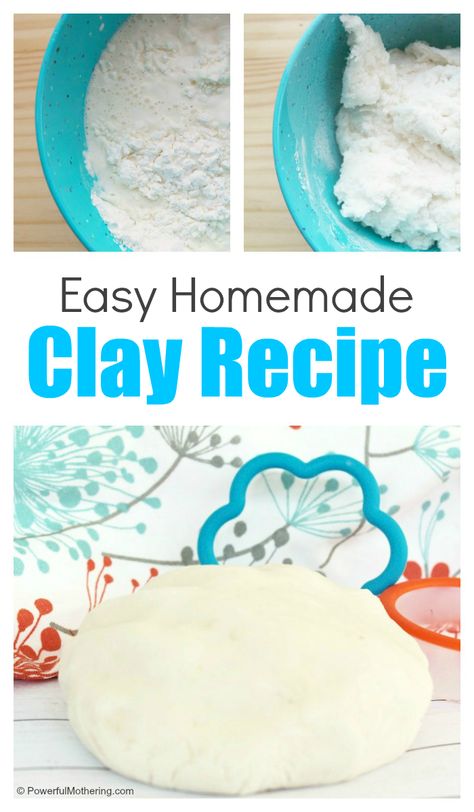 How To Make A Homemade Clay Recipe With Kids Molding Clay Recipe, Air Dry Clay Play Food, Homemade Modeling Clay, How To Make Clay Dough, How To Make Clay For Slime, How To Make Molding Clay, How To Make A Clay, Diy Oven Bake Clay Recipe, Clay For Kids Easy