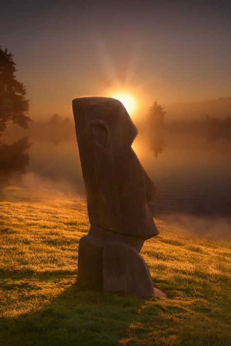 Golden Hour Photos, Stone Statues, Easter Island, Photo Contest, Great Photos, Nature Photos, Golden Hour, Sunrise Sunset, South America