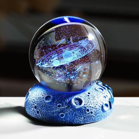 Space Lights, 3d Solar System, Planet Birthday, Astronomy Gifts, Solar System Model, Astronomy Lover, Glass Orb, Astronomy Gift, Glass Sphere