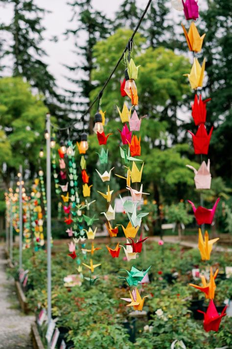 Paper Crane Wedding Backdrop, 1000 Origami Cranes, Paper Crane Wedding, Hanging Wedding Decor, Crane Wedding, 1000 Paper Cranes, Origami Decor, 1000 Cranes, Japan Wedding