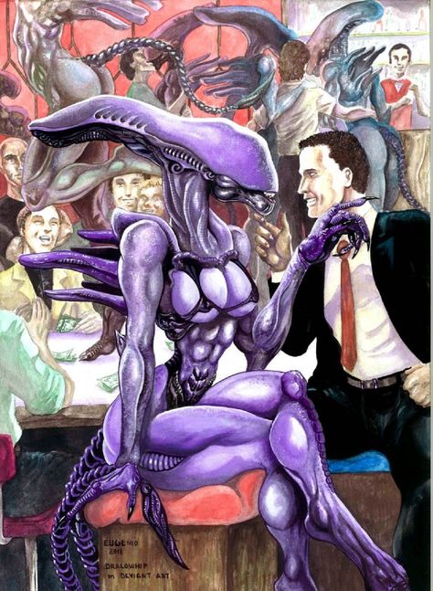 She's a Maneater Alien Girlfriend, Alien Fanart, Female Predator, Anime Alien, Predator Alien Art, Giger Art, Female Monster, Alien Artwork, Alien Queen