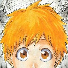 He has Ichigo's hair and eye color but Orihime's features Kazui Kurosaki, Ichigo And Orihime, Byakuya Kuchiki, Orihime Inoue, Kurosaki Ichigo, Anime Bleach, Bleach Characters, Bleach Art, Bleach (anime)