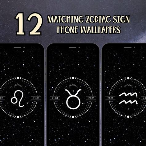 BookishBria - Etsy Wallpapers Astrology, Bookish Art, Moon Phase Calendar, Moon Cycles, Dark Mode, Magical Art, 12 Zodiac Signs, 12 Zodiac, Digital Notebooks