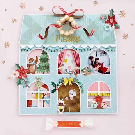 Christmas House Layout, Bea Valint, Fancy Frame, Christmas Layouts, House Layout, Christmas Stationery, Doodlebug Design, Crate Paper, Pocket Letters