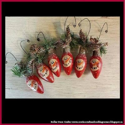 Painting Glass Ornaments, Primitive Crow, Antique Ornaments, Vintage Christmas Lights, Primitive Snowman, Light Bulb Ornaments, Painting Glass, Christmas Light Bulbs, Snowman Ornament