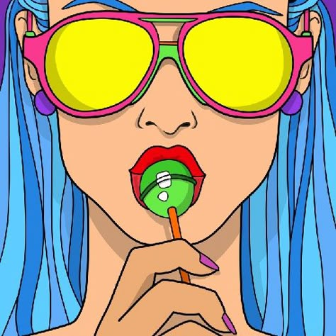 Lips Painting, Pop Art Images, Pop Illustration, Coloring Pages Inspirational, School Murals, Pop Art Comic, Pop Art Wallpaper, Neon Aesthetic, Pop Art Painting