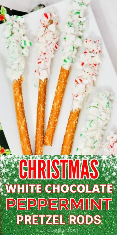 Christmas White Chocolate Peppermint Pretzel Rods | Christmas Recipes | Peppermint Snack Ideas | Salty and Sweet Recipes | Holiday Recipes | Festive Holiday Recipes | Christmas Snack Ideas You Will Love #Christmas #ChristmasRecipes #HolidayRecipes #FestivelRecipes #Peppermint #Pretzels Snack Ideas Salty, Pretzel Rods Christmas, Peppermint Pretzel Rods, Christmas White Chocolate, Peppermint Pretzels, Christmas Snack Ideas, Peppermint Pretzel, Christmas Pretzels, White Chocolate Peppermint